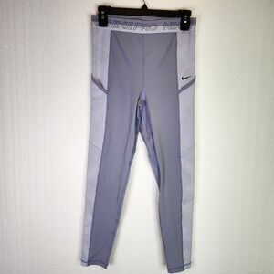 Nike Pro Dri-FIT Womens Lavender Purple Geometric Side Pocket Leggings Size M